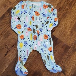 Baby girl mint green floral sleeper size NB